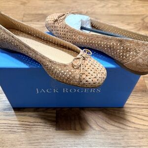 Jack Rogers Beige Perforated Flats